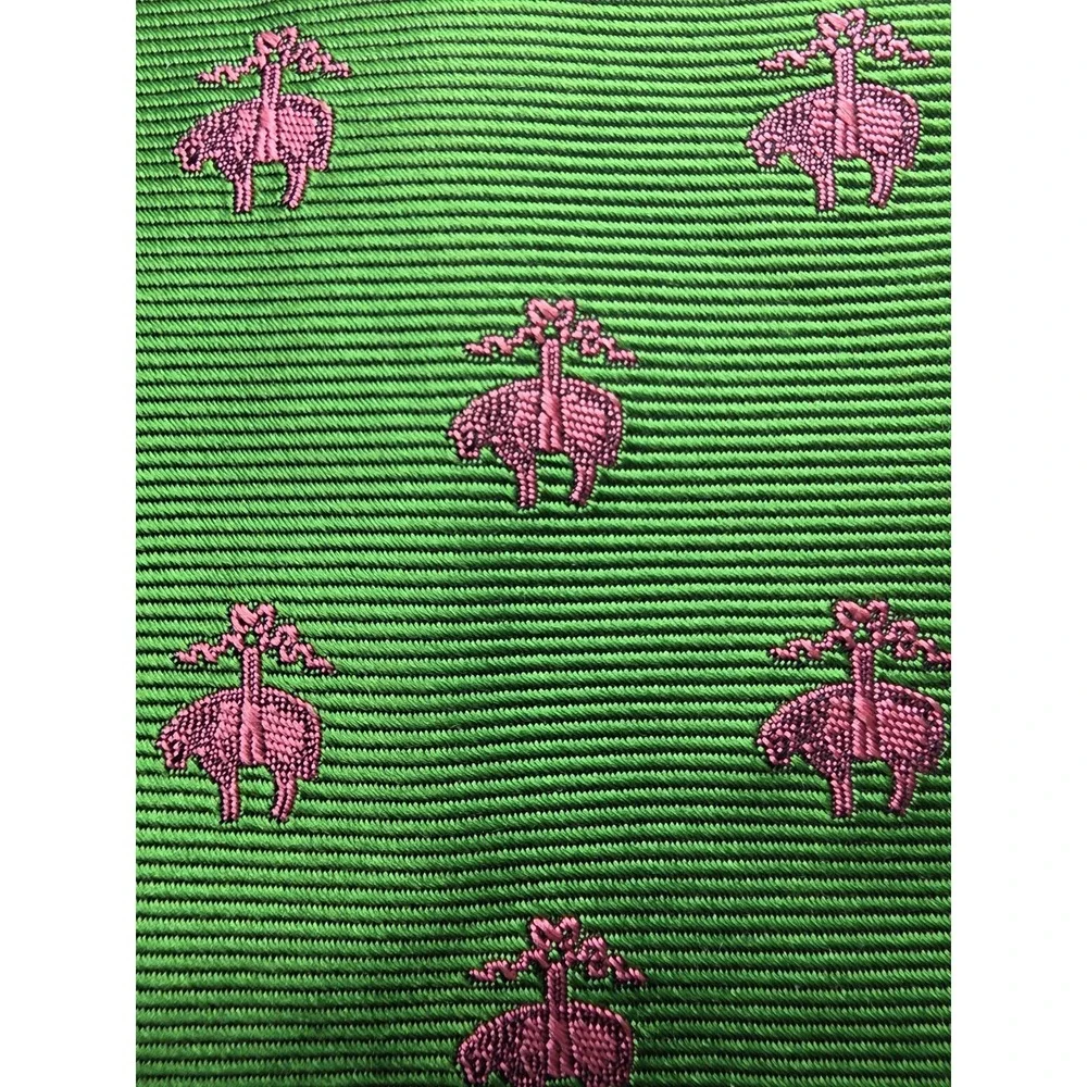 VTG Brooks Brothers Golden Fleece Green Pink Tie 100% Silk 59